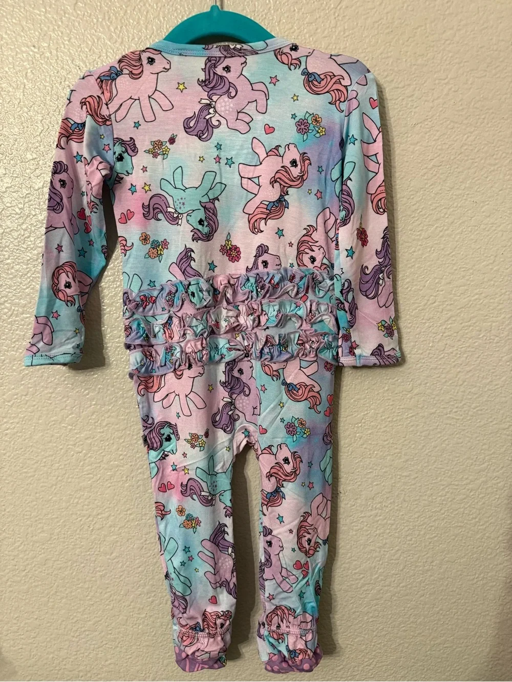 My Little Pony Purple & Aqua Unicorn Footed Pajama One-Piece